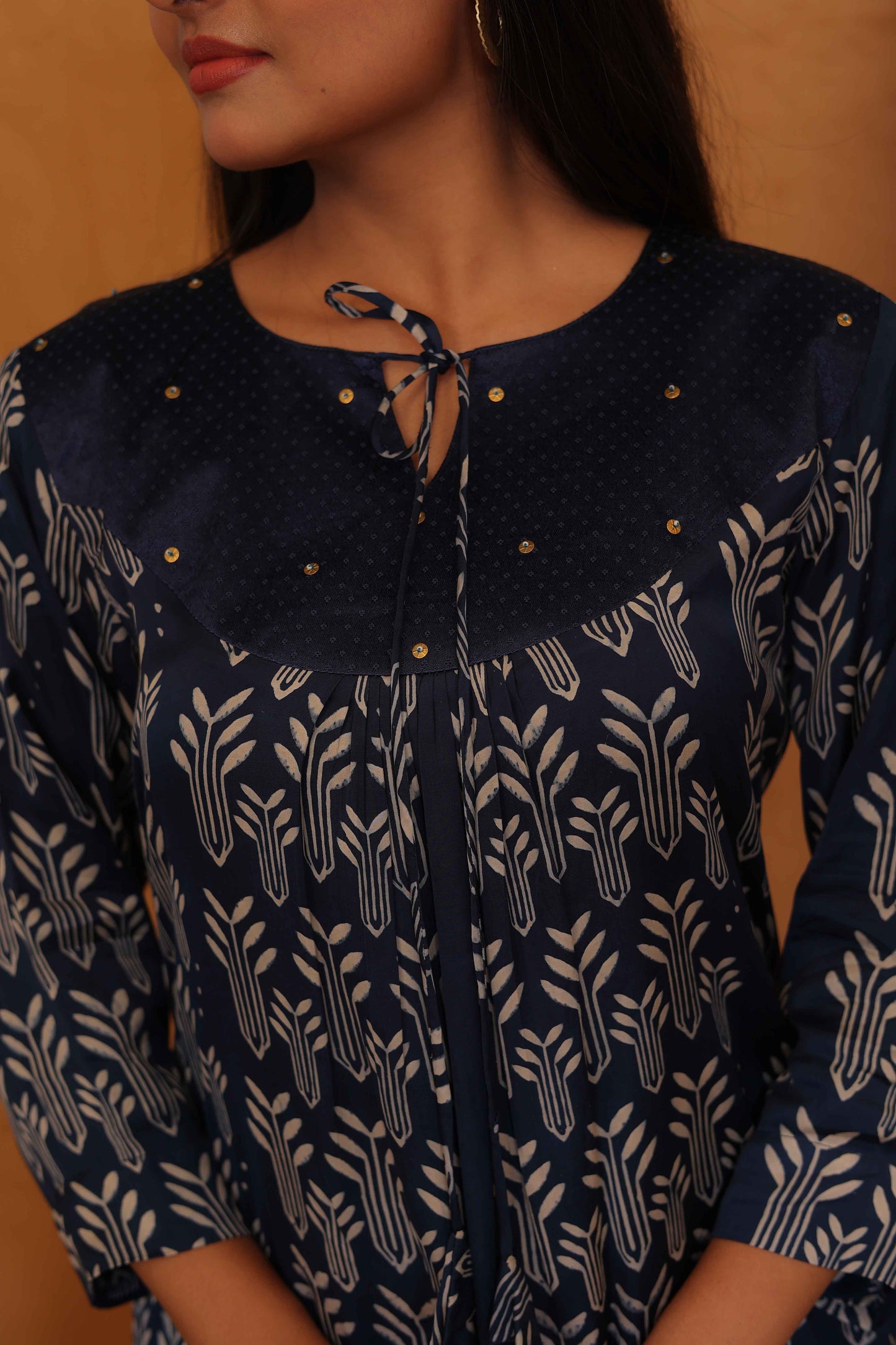 LARA'S INDIGO BLOCKPRINTED DRESS AND KURTA